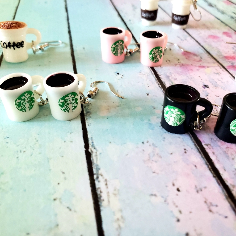 6 Pairs Starbucks Coffee Cup Earrings Set! ☕ - Picture 3 of 7